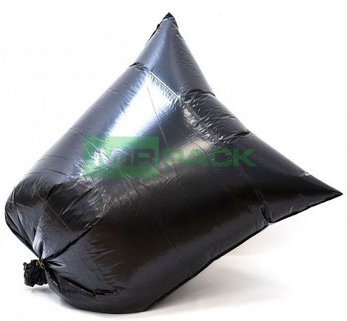 Мешки для мусора с завязками 240 литров, 110*115 см, 10 штук, ролик, ПCД, 3-х слойные черные 35 мкм для тяжелого и острого мусора прямое дно + ленты для затягивания - Вид 3